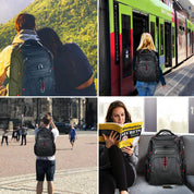 Red | XL Waterdichte Canvas Reis Laptoprugzak met USB-Oplaadpoort