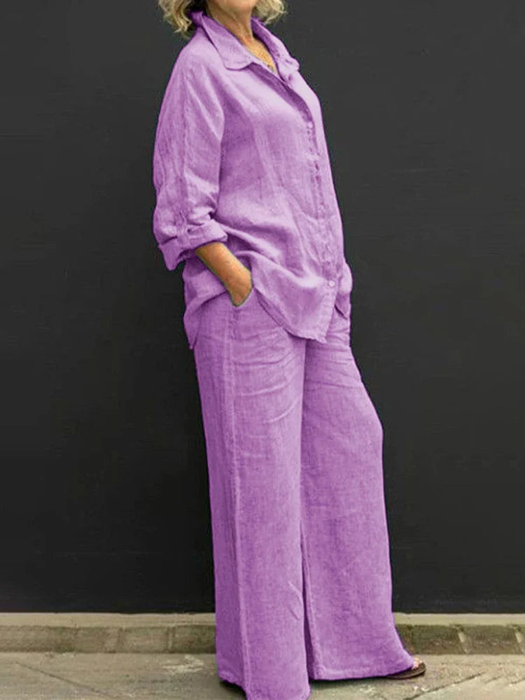 Luna | Vintage Linnen Twee-Delige Set voor Dames