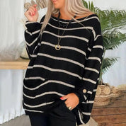 Anika | Gestreepte Gebreide Winter Trui