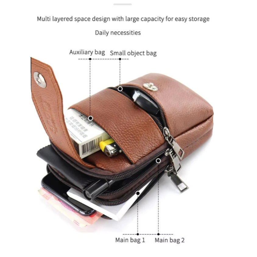 Joris | Vintage Heren Crossbody Heuptas met Verstelbare Band