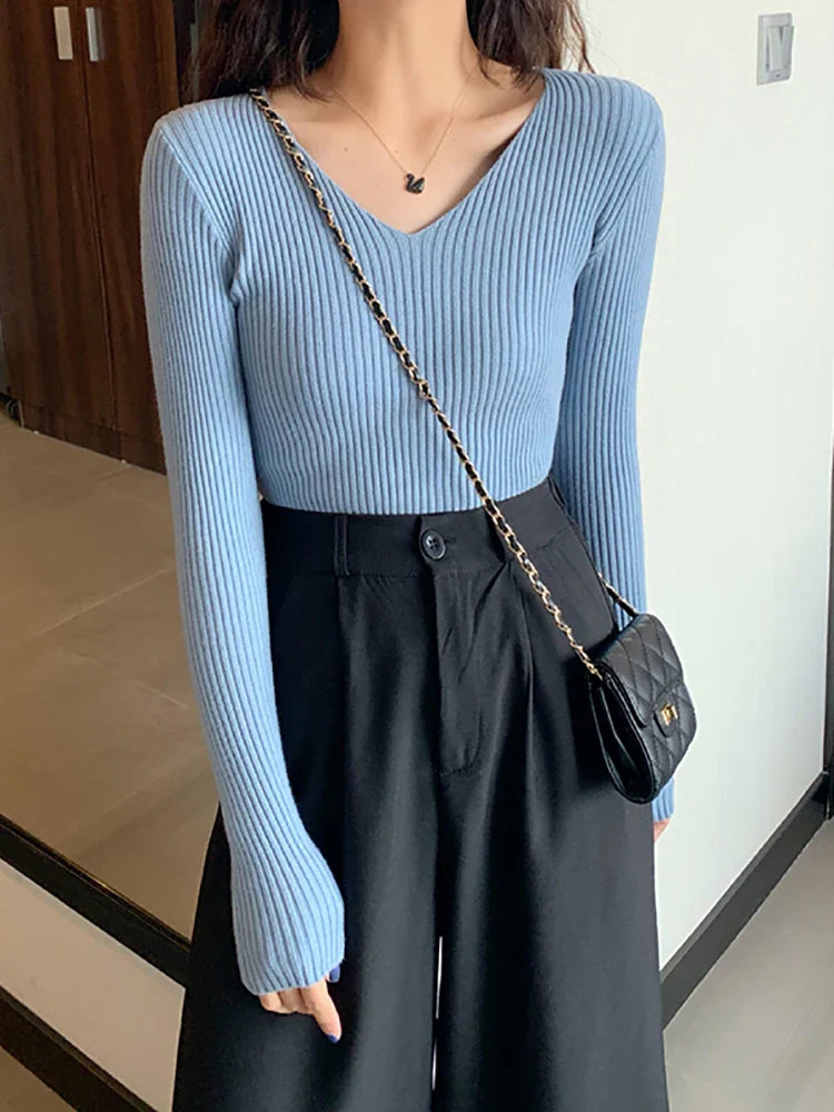 Sofia | Slim fit Gebreide Ribtrui