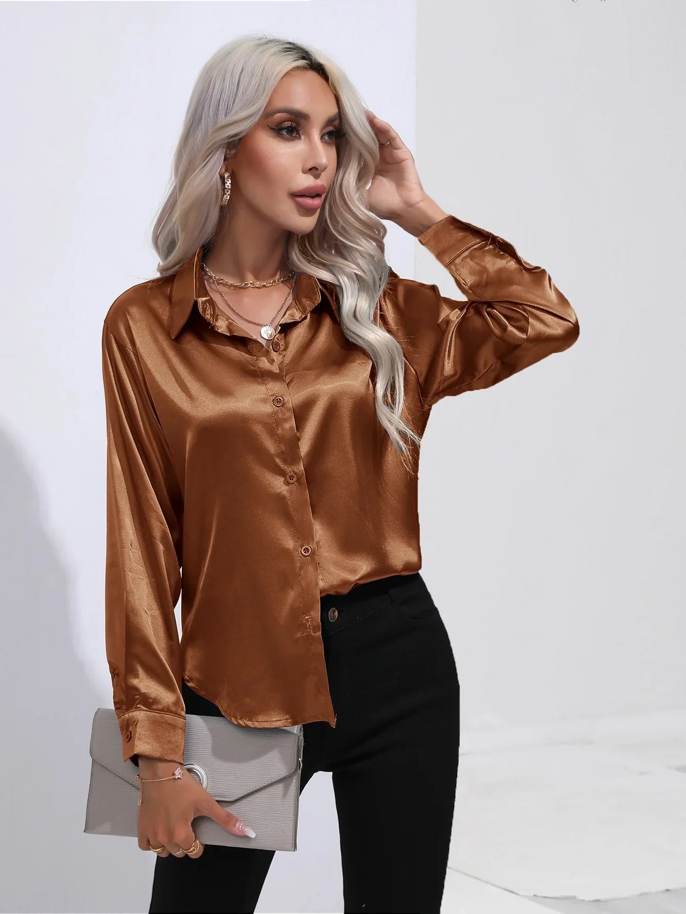 Selma | Satijnen Blouse Dames