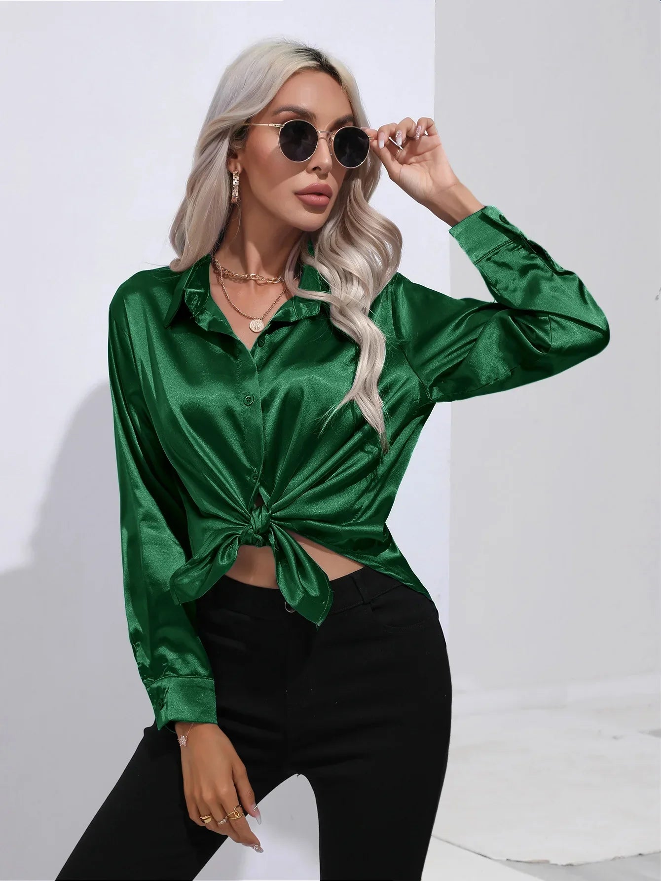 Selma | Satijnen Blouse Dames