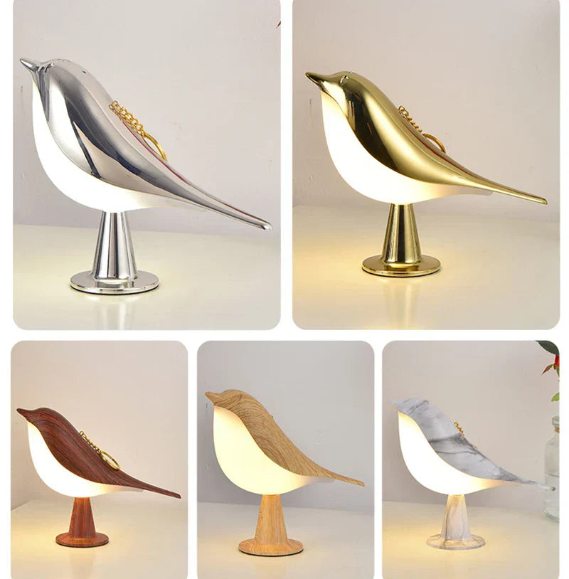 GlowNest | Houten Vogelvormige Nachtlamp