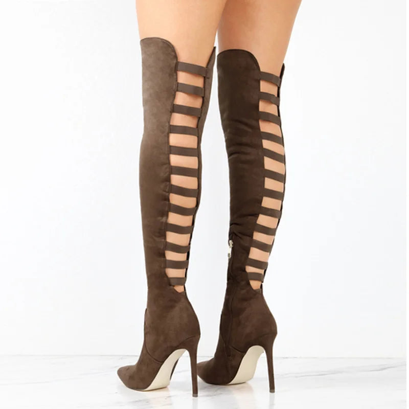 Noor | Overknee Laarzen met Cut-Out – Gedurfd & Oogverblindend