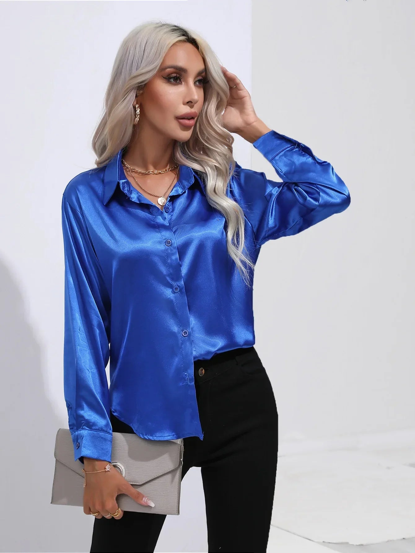 Selma | Satijnen Blouse Dames