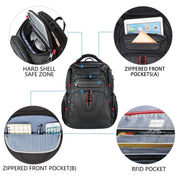 Red | XL Waterdichte Canvas Reis Laptoprugzak met USB-Oplaadpoort