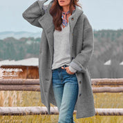 Alice | Lange Elegante Wolblend Herfstjas voor Dames