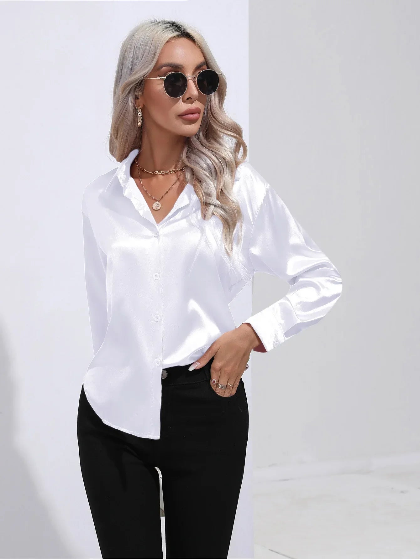 Selma | Satijnen Blouse Dames