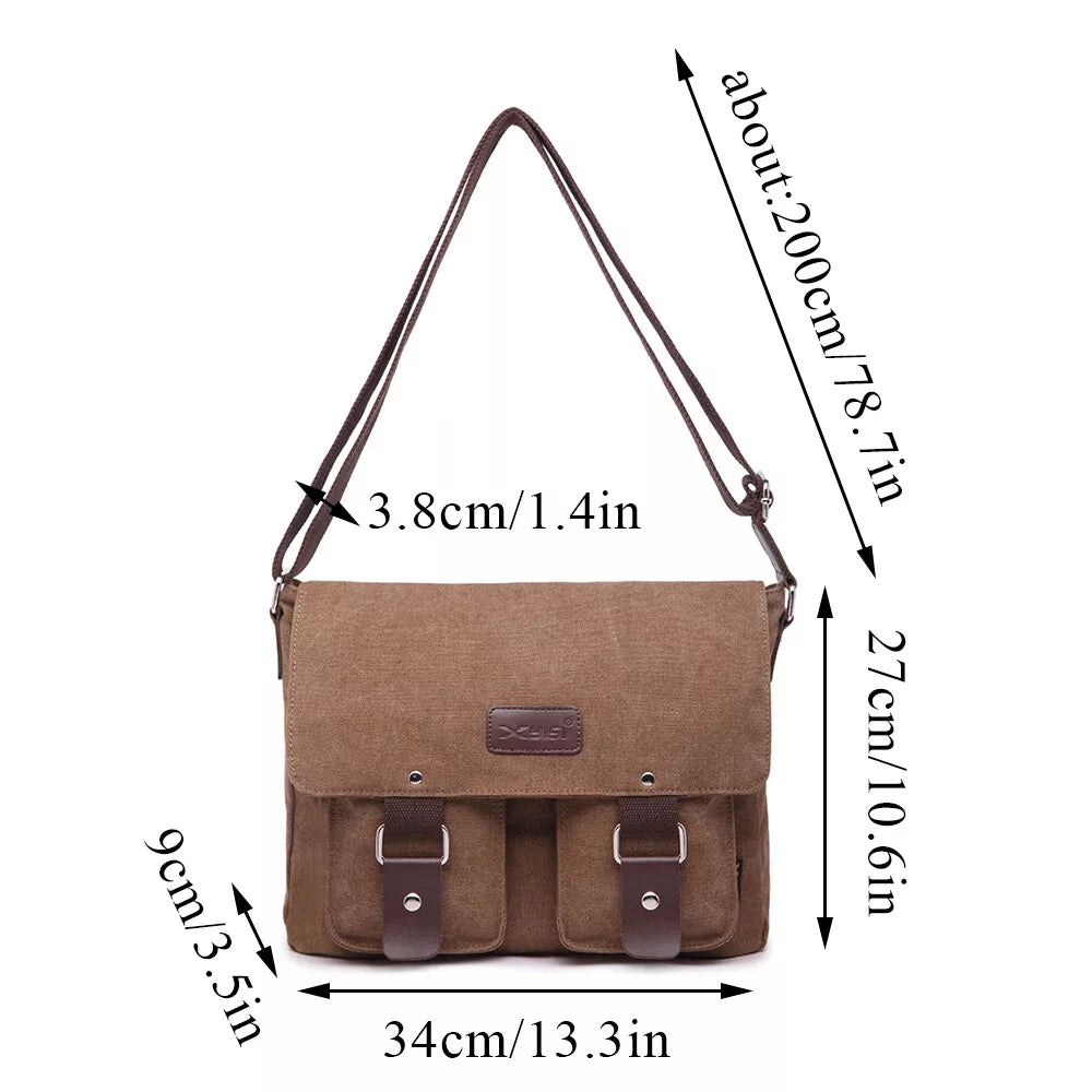 Max | Vintage Canvas Leren Schoudertas voor Mannen