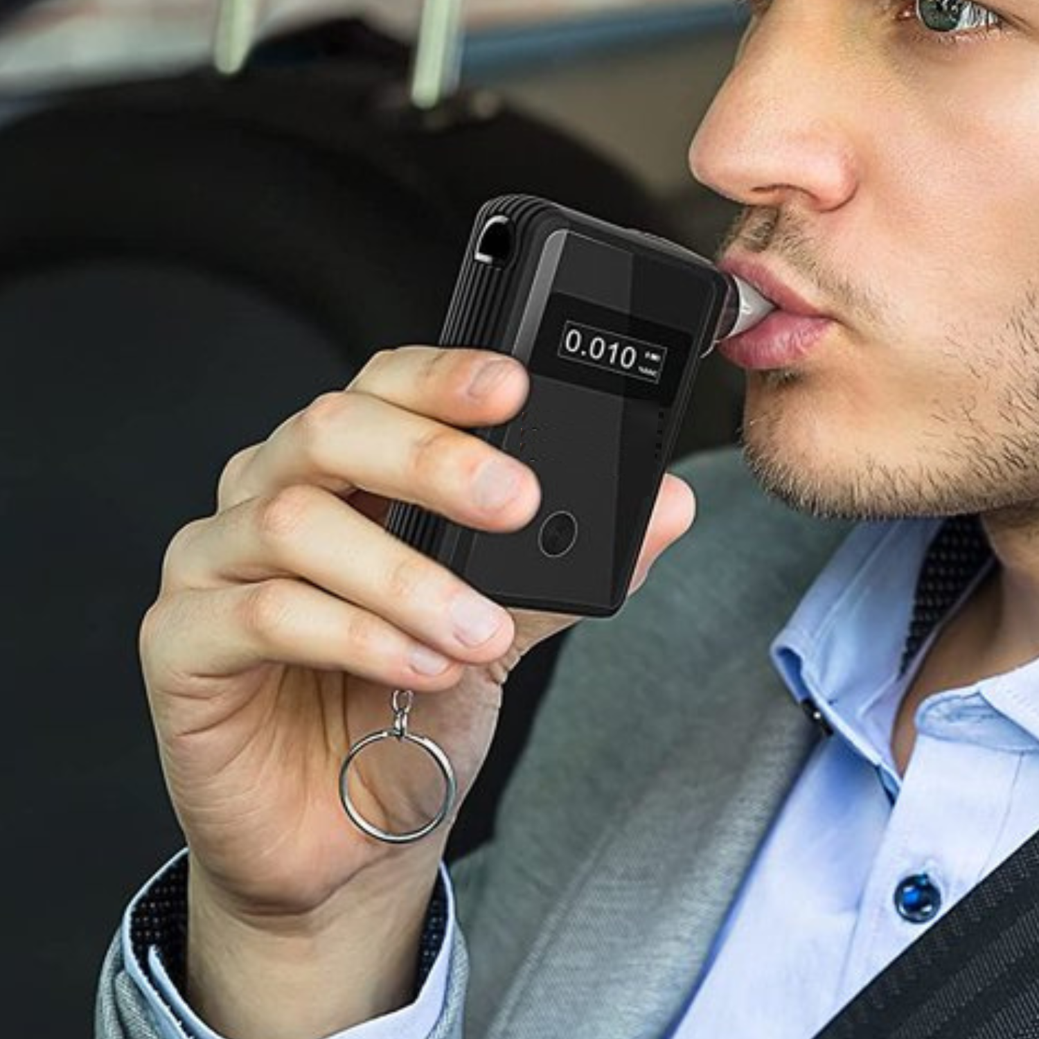 Slimme, compacte en draagbare alcoholmeter voor thuis/auto-ademtester 0