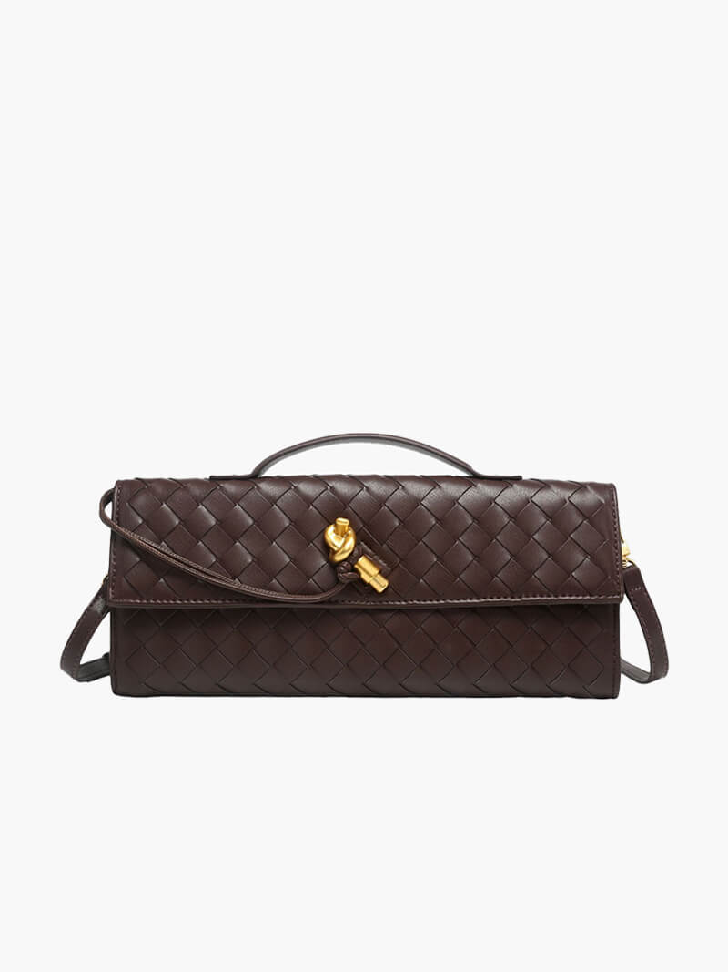 Arviel | Luxe Geweven Handtas met Gouden Sluiting