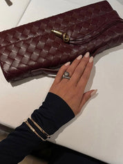 Arviel | Luxe Geweven Handtas met Gouden Sluiting