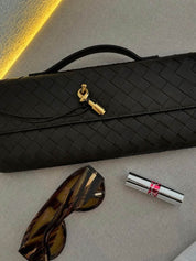 Arviel | Luxe Geweven Handtas met Gouden Sluiting