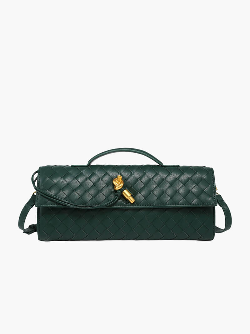 Arviel | Luxe Geweven Handtas met Gouden Sluiting