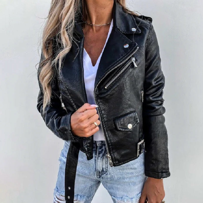 Stijlvol bikerjack voor dames | Reverskraag 1