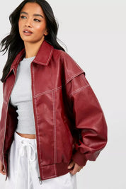 Stijlvolle rode damesjas | Oversized 0