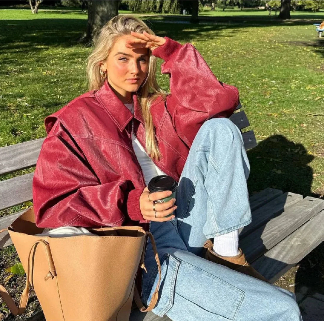 Stijlvolle rode damesjas | Oversized 3