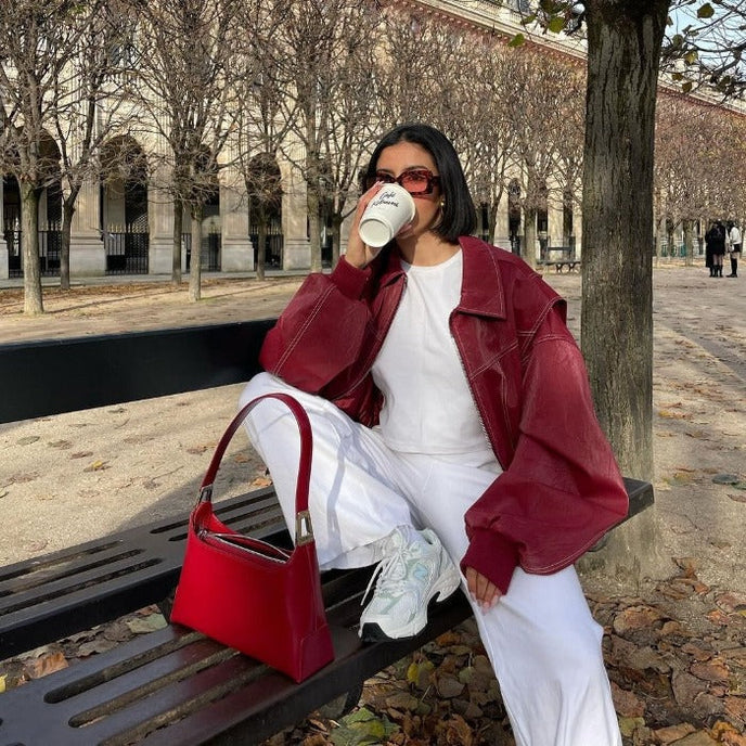 Stijlvolle rode damesjas | Oversized 4
