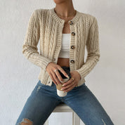 Trendy damescardigan met knoopjes | Lange mouwen 0