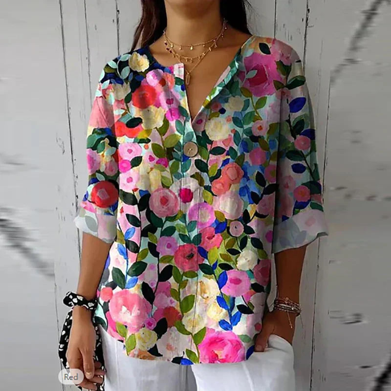 Janice | Comfortabele Dames Blouse met zomerse print
