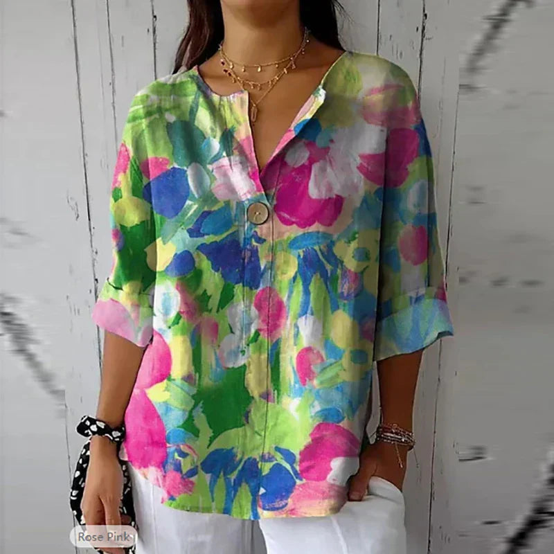 Janice | Comfortabele Dames Blouse met zomerse print