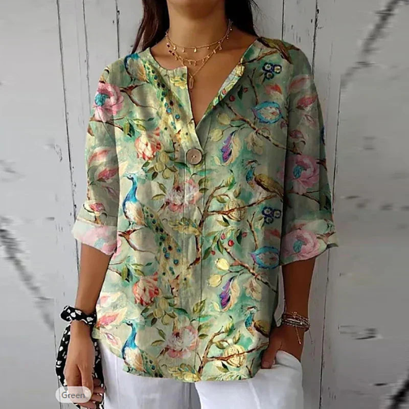 Janice | Comfortabele Dames Blouse met zomerse print