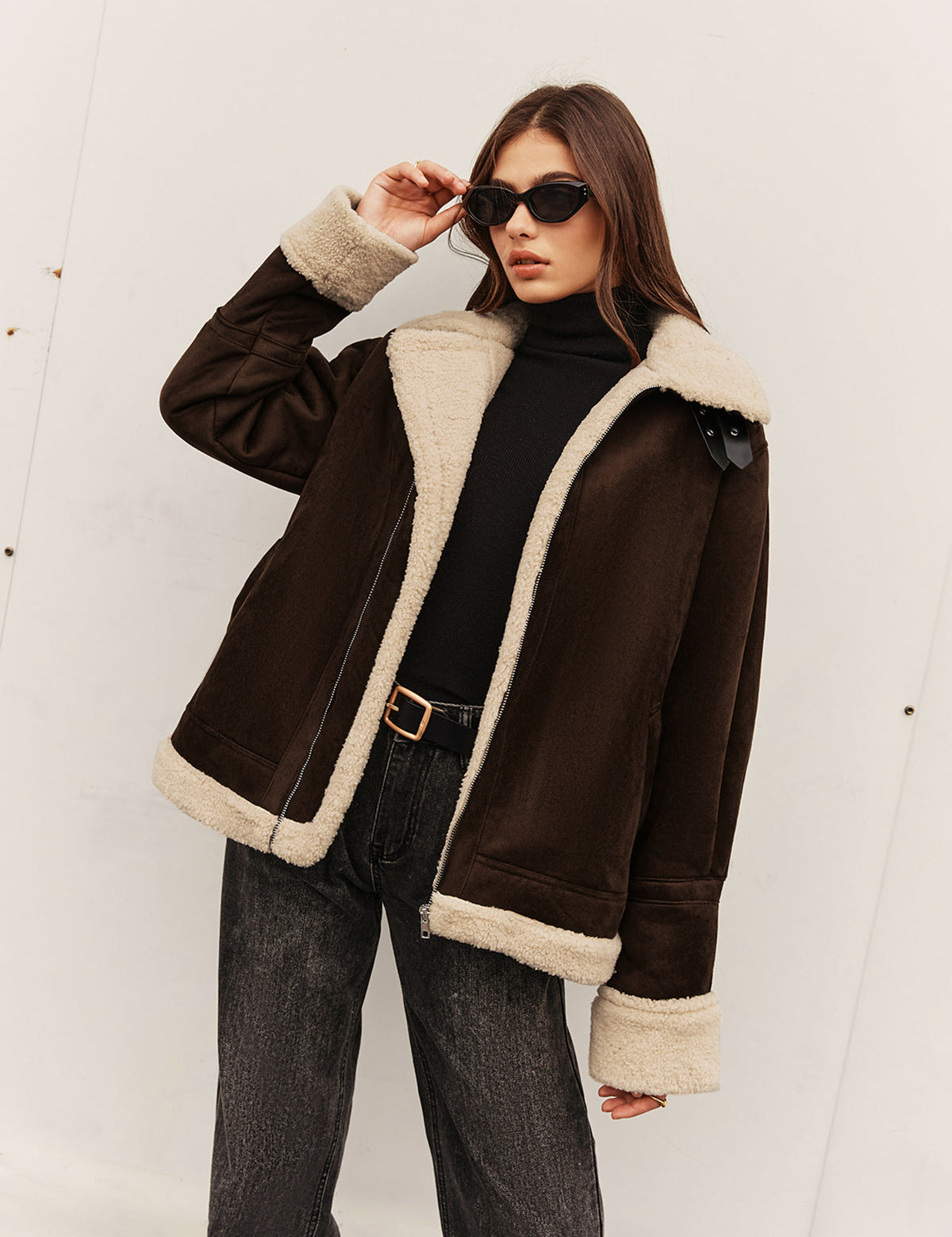 Vintage fleecejack voor dames | Bruin 0