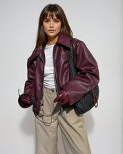 Vintage rode damesjas | Met rits 1