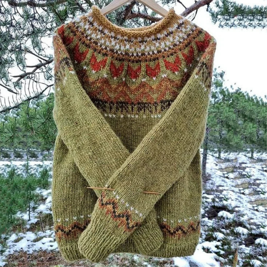 Vintage wintertrui voor dames | Ronde hals 0