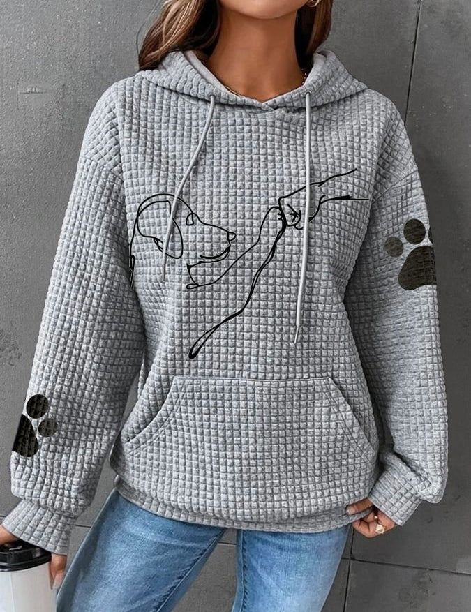 Warme dameshoodie | Met hondenprint 3
