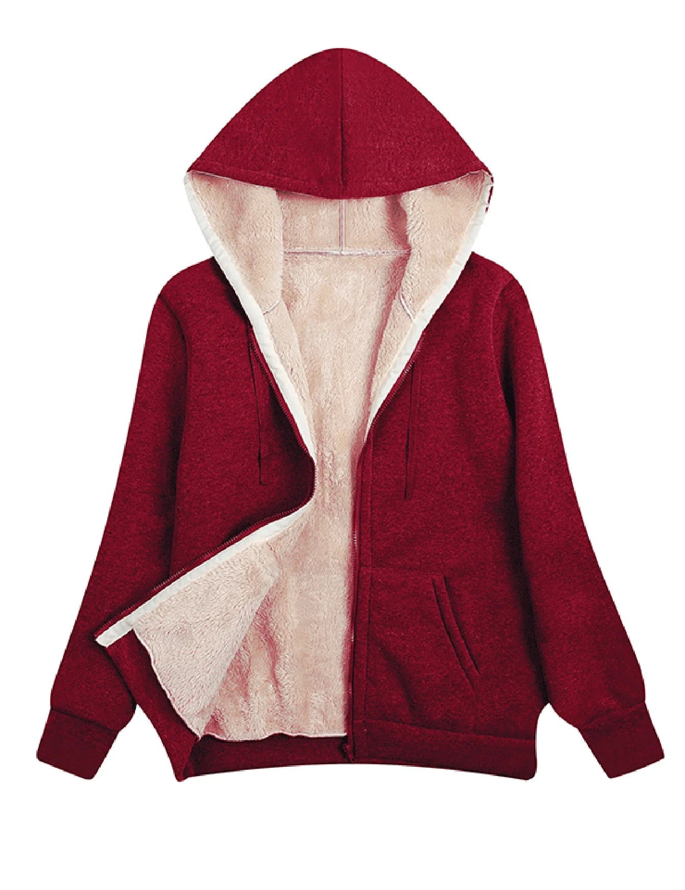 Warme fleecejas met capuchon voor dames | Lange mouw 2