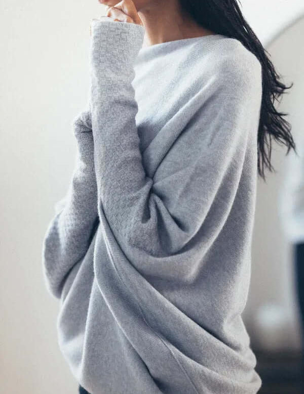 Warme trui met lange mouwen voor dames | Asymmetrisch 0