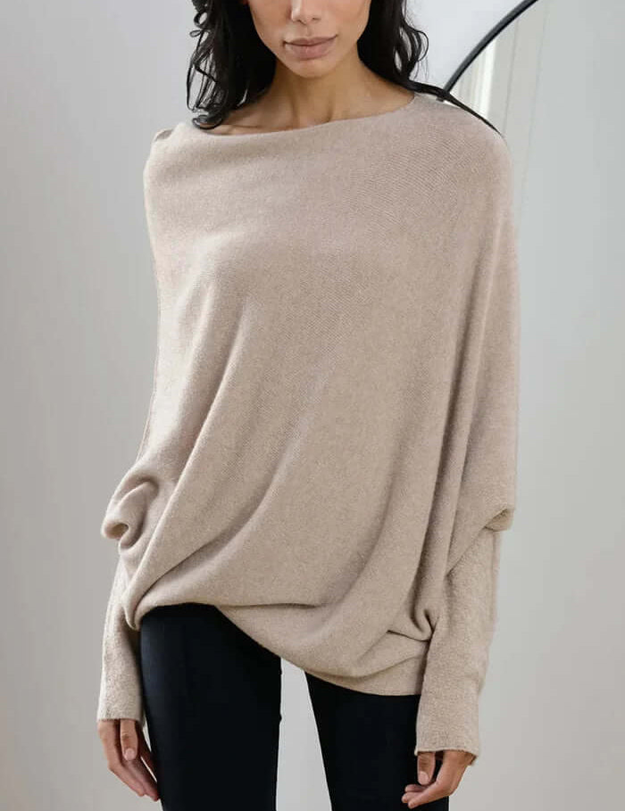 Warme trui met lange mouwen voor dames | Asymmetrisch 1