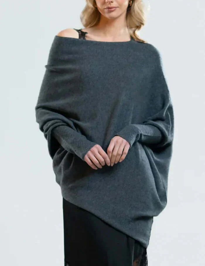 Warme trui met lange mouwen voor dames | Asymmetrisch 5