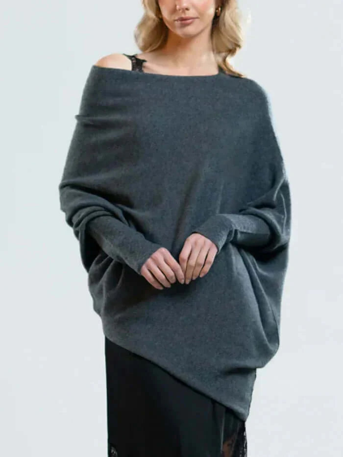 Warme trui met lange mouwen voor dames | Asymmetrisch 5