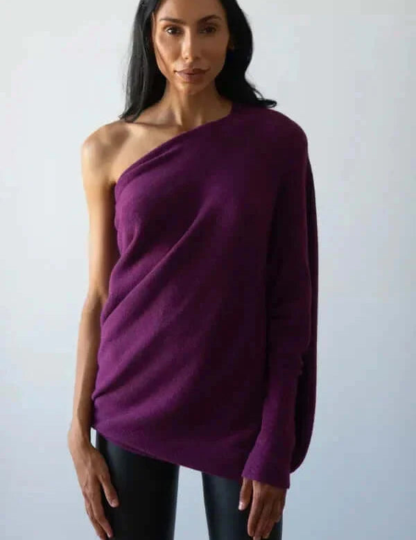 Warme trui met lange mouwen voor dames | Asymmetrisch 8