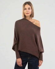 Warme trui met lange mouwen voor dames | Asymmetrisch 9