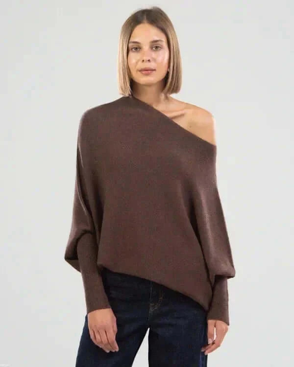 Warme trui met lange mouwen voor dames | Asymmetrisch 9