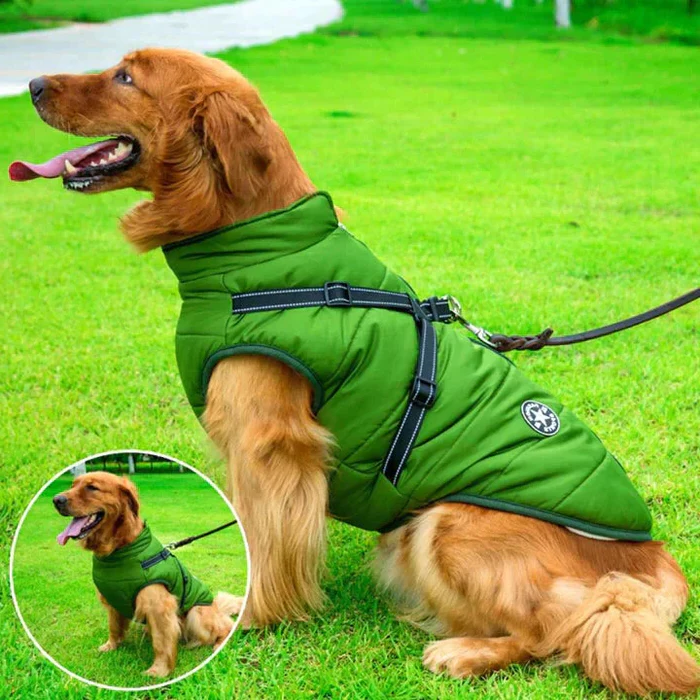Waterdichte winterjas voor honden - gevoerd met Sherpa-fleece - ingebouwd harnas 1