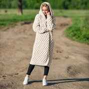 Eya | Lang gebreid Warm vest met capuchon