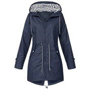 Winddichte regenjas met capuchon voor dames | Lange mouwen 2