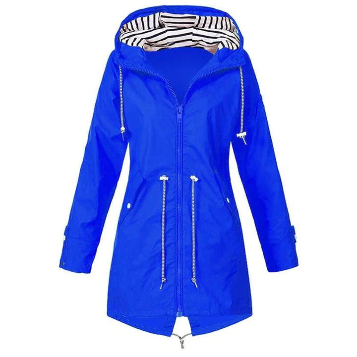 Winddichte regenjas met capuchon voor dames | Lange mouwen 3