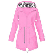Winddichte regenjas met capuchon voor dames | Lange mouwen 4