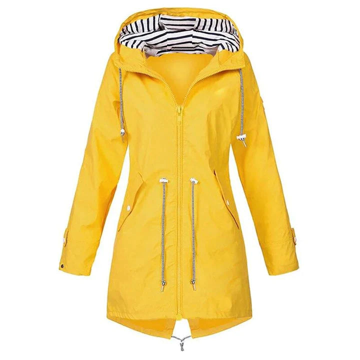 Winddichte regenjas met capuchon voor dames | Lange mouwen 5