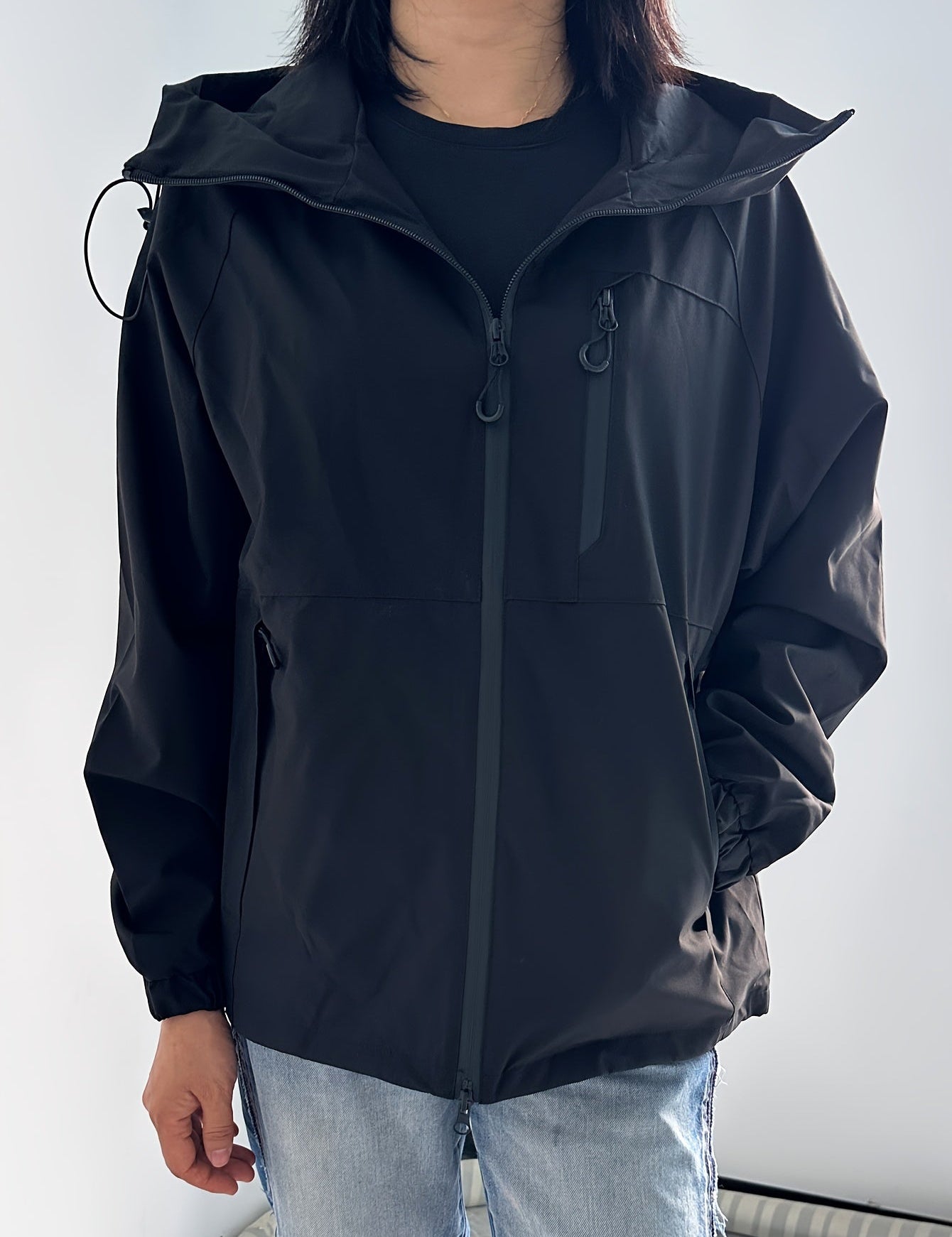 Winddichte regenjas voor dames met capuchon | Lange mouwen 7