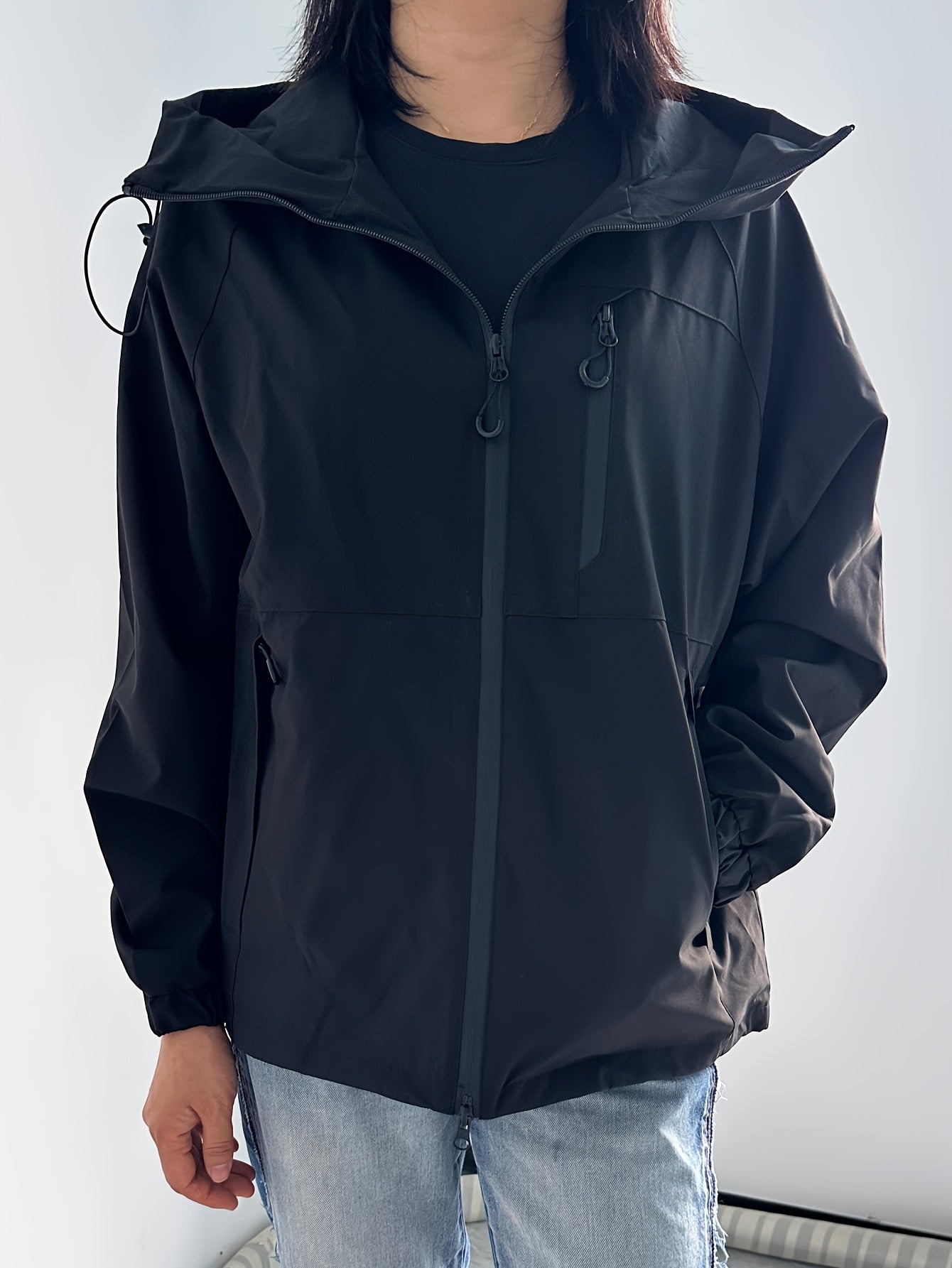 Winddichte regenjas voor dames met capuchon | Lange mouwen 7