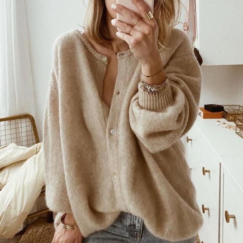 Wintercardigan met knoopjes voor dames | Plus Size 0