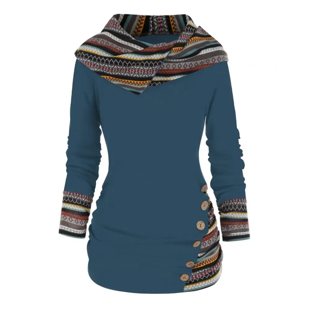 Wintertrui in etnische stijl voor dames | Met capuchon 1