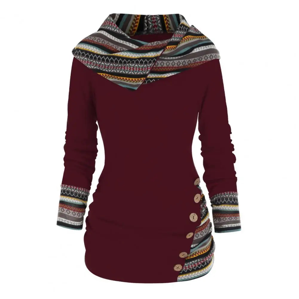 Wintertrui in etnische stijl voor dames | Met capuchon 3